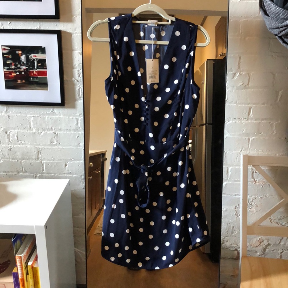 NWT Blue Polka Dot Dress- Size L (A New day)